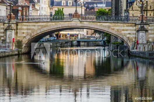 Picture of St Michael Bridge in the city of Ghent